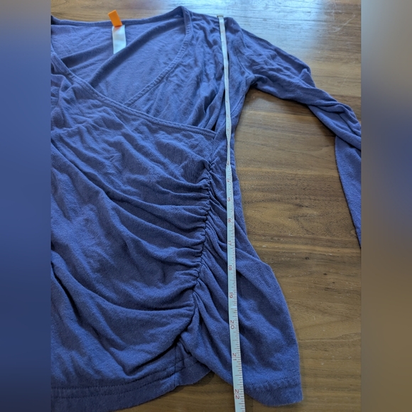 LUCY Activewear Ruched Faux Wrap Top - Purple, XS - Picture 8 of 8